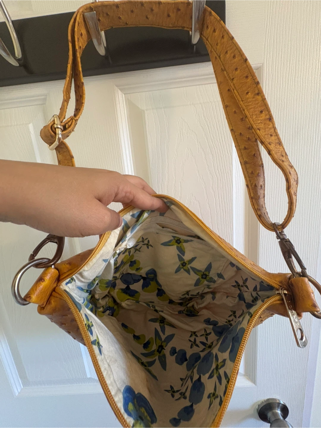 J Craft Mustard Ostrich-Embossed Crossbody Bag - photo 3