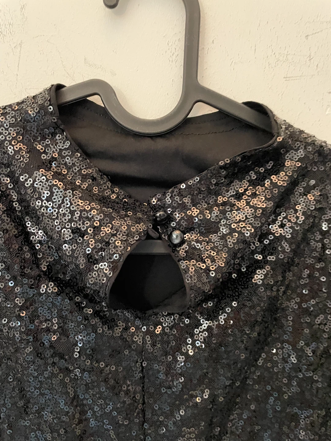 Black Sequined Short-Sleeve Top - photo 3