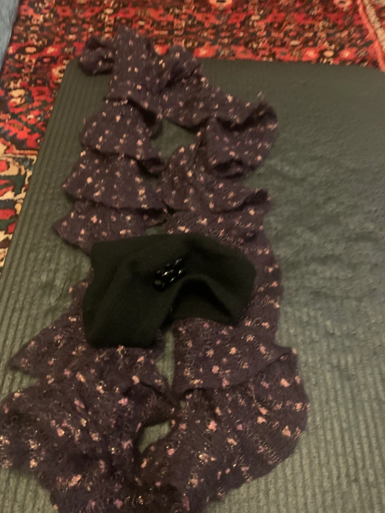 Dark Purple Ruffle Scarf and black hat