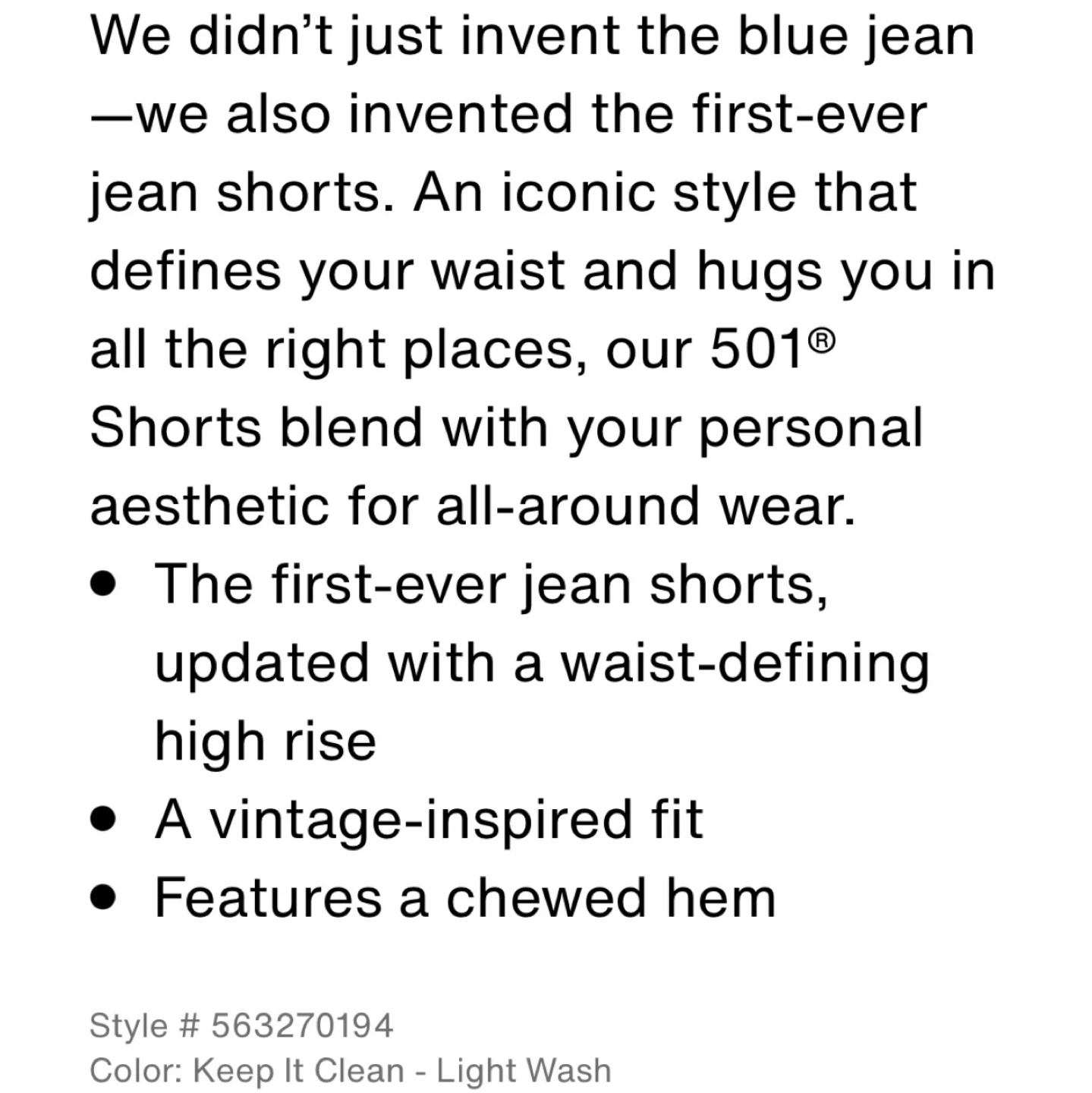 Levi's 501 high-waisted shorts (size US 30) - photo 4