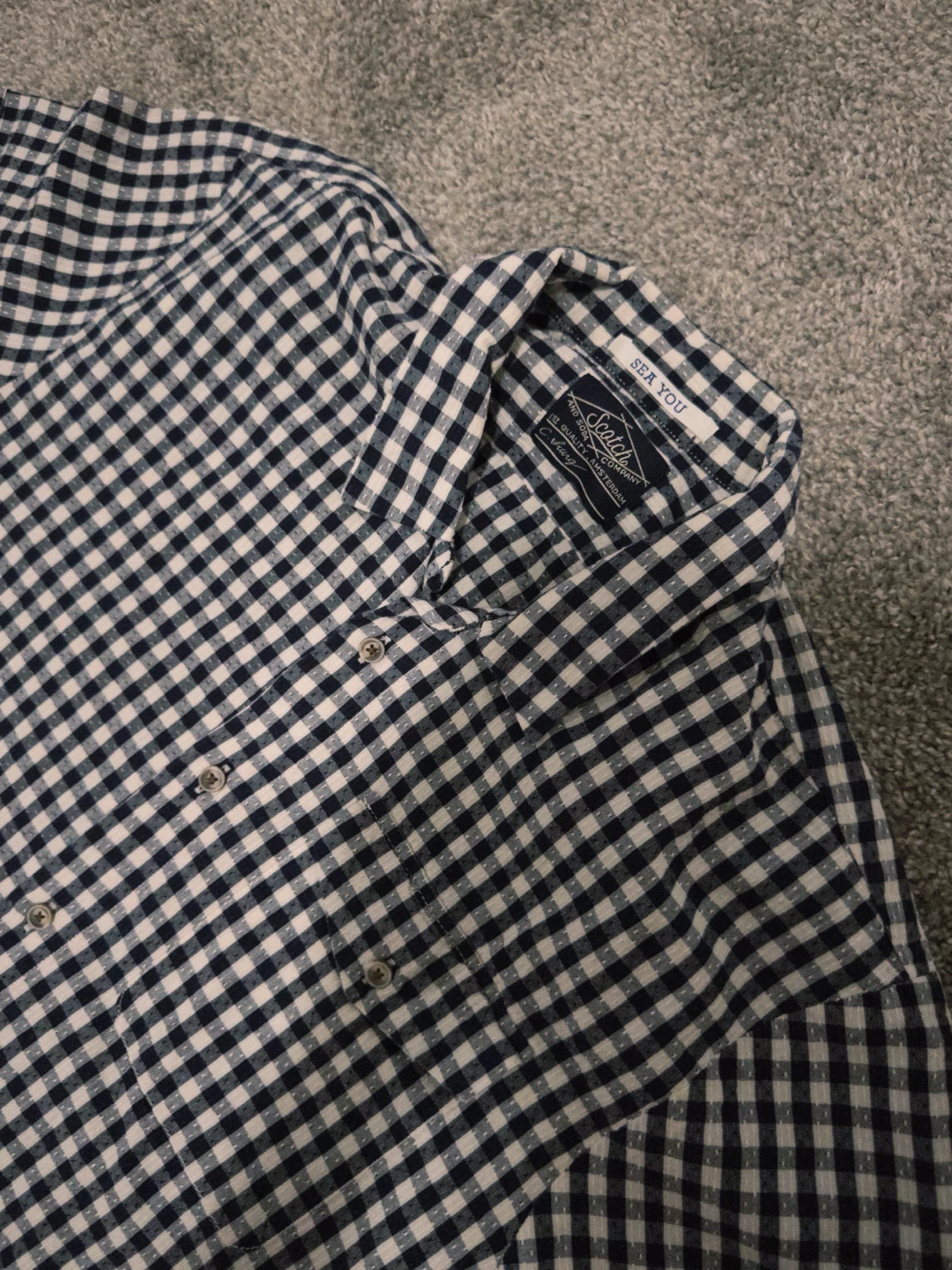 Scotch & Soda Gingham Short Sleeve Shirt