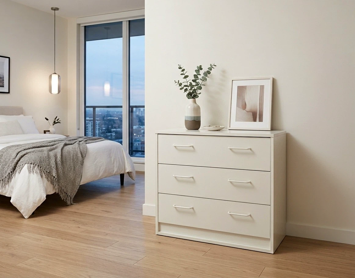 3-Drawer White Chest of Drawers - photo 2