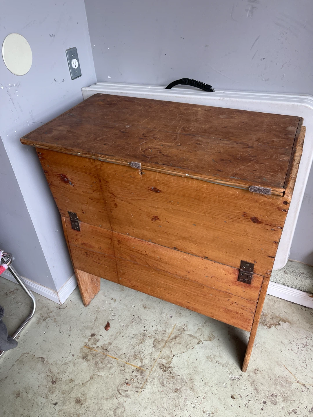 Antique dough box/ table with storage