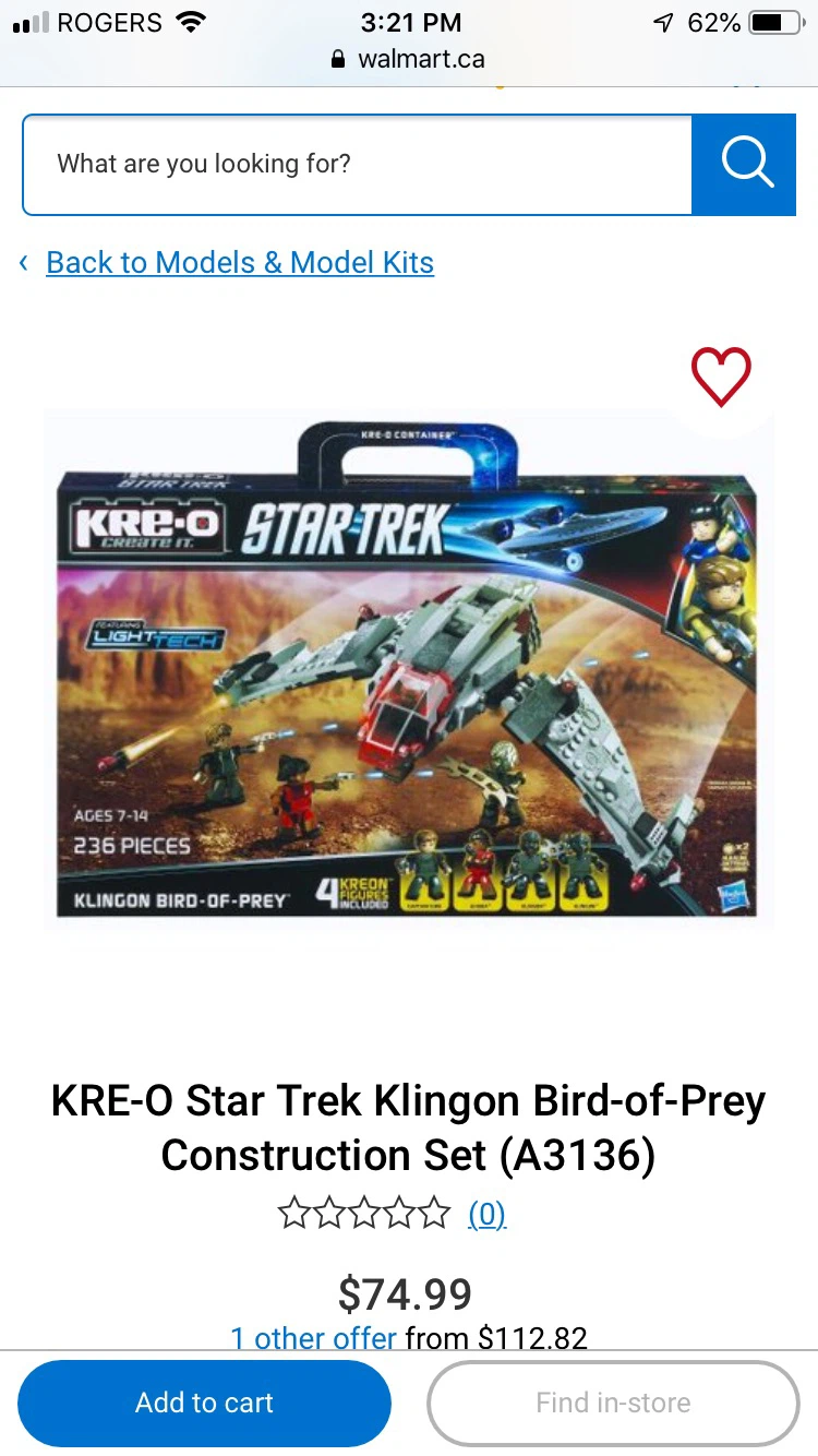 BNIB — KRE-O Star Trek Klingon Bird-of-Prey - photo 3