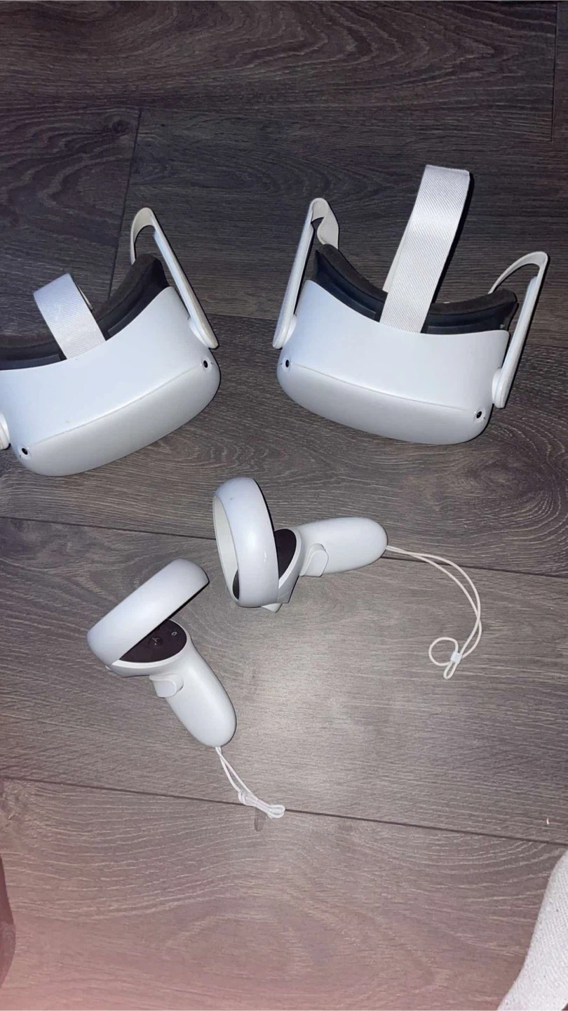 Meta Quest 2 VR Headsets and Controllers