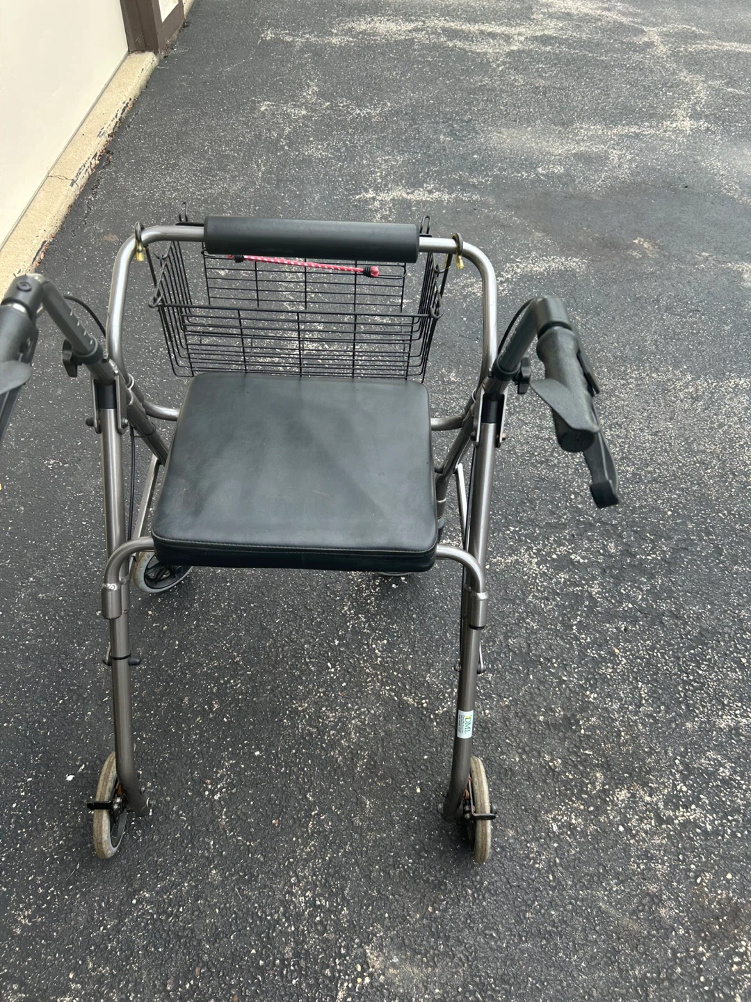 DML Four-Wheel Rolling Walker with Seat and Basket