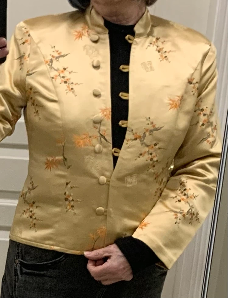 Tamarak Gold Satin Floral Jacket - photo 2