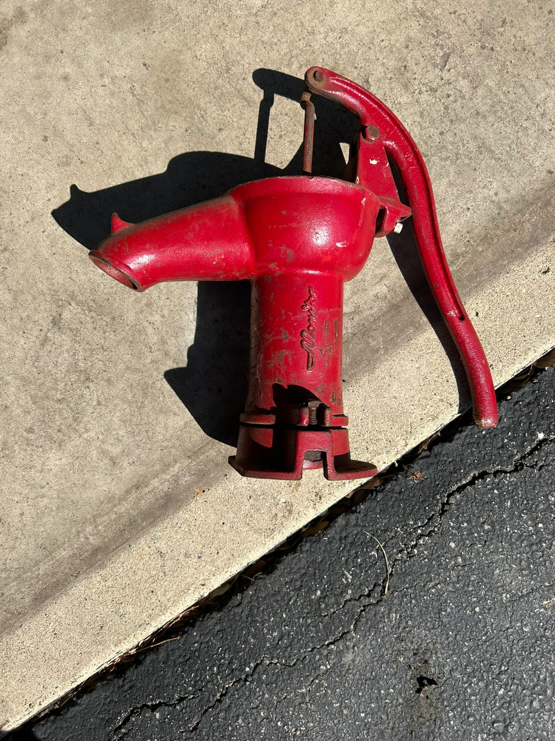 Vintage Monitor Red Cast Iron Hand Pump