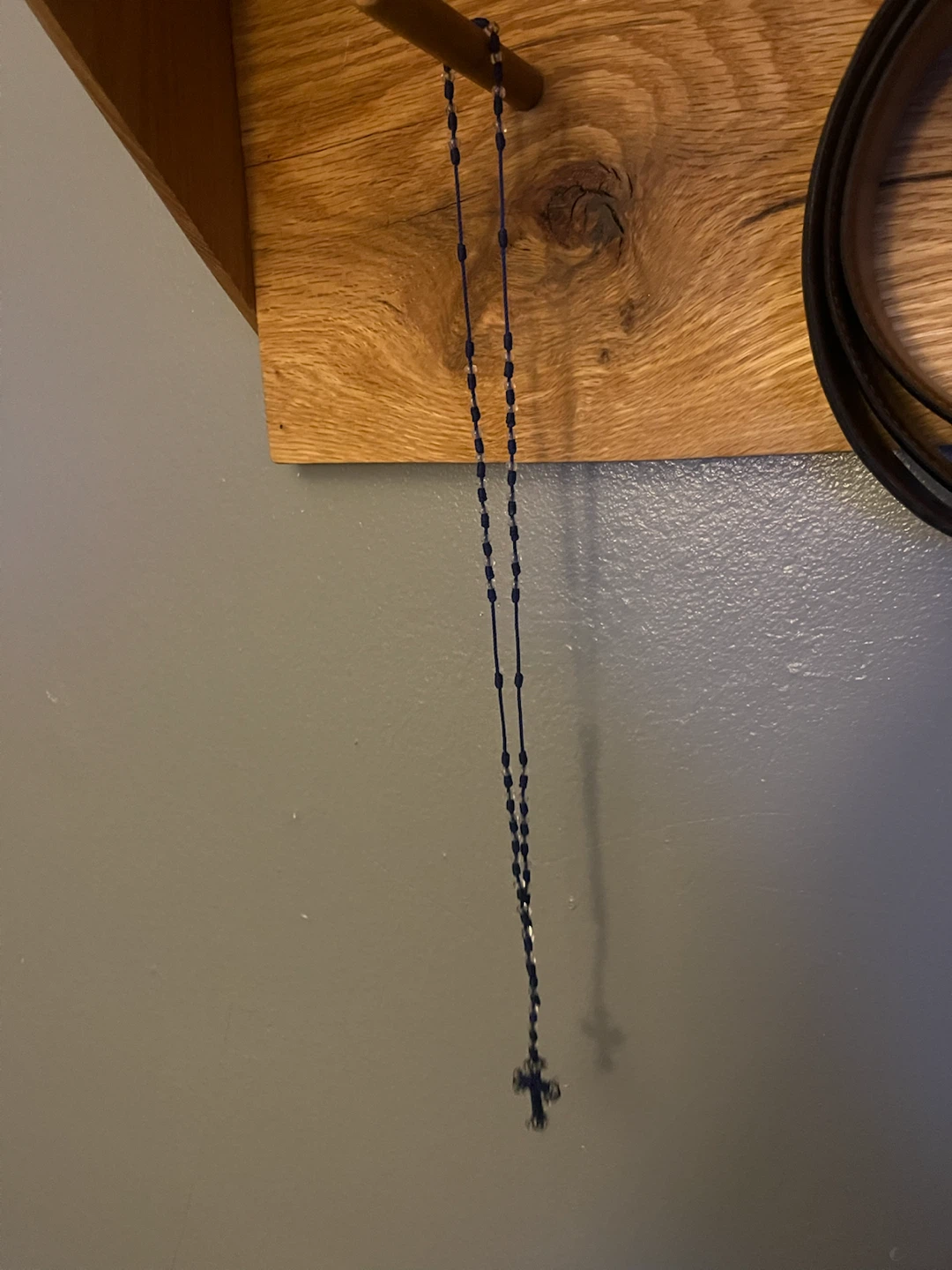 Handmade blue beaded rosary 12in - photo 4