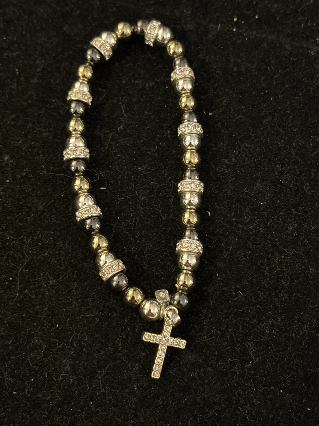M8 brand Cross beaded stretch bracelet