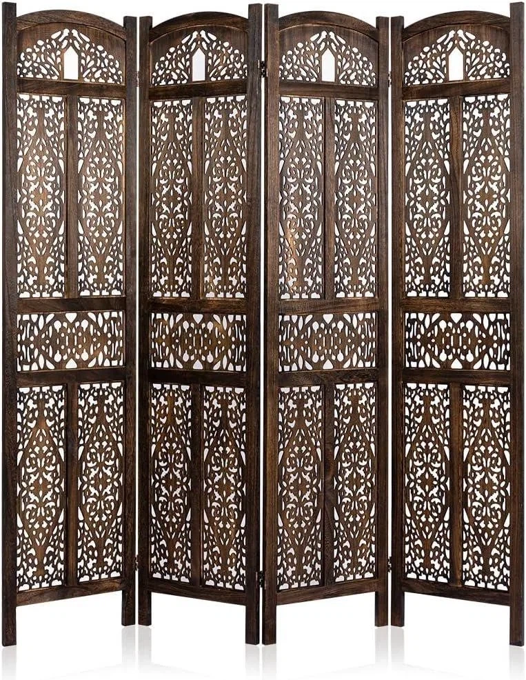 4-Panel Wooden Room Divider Screen ( NEW)