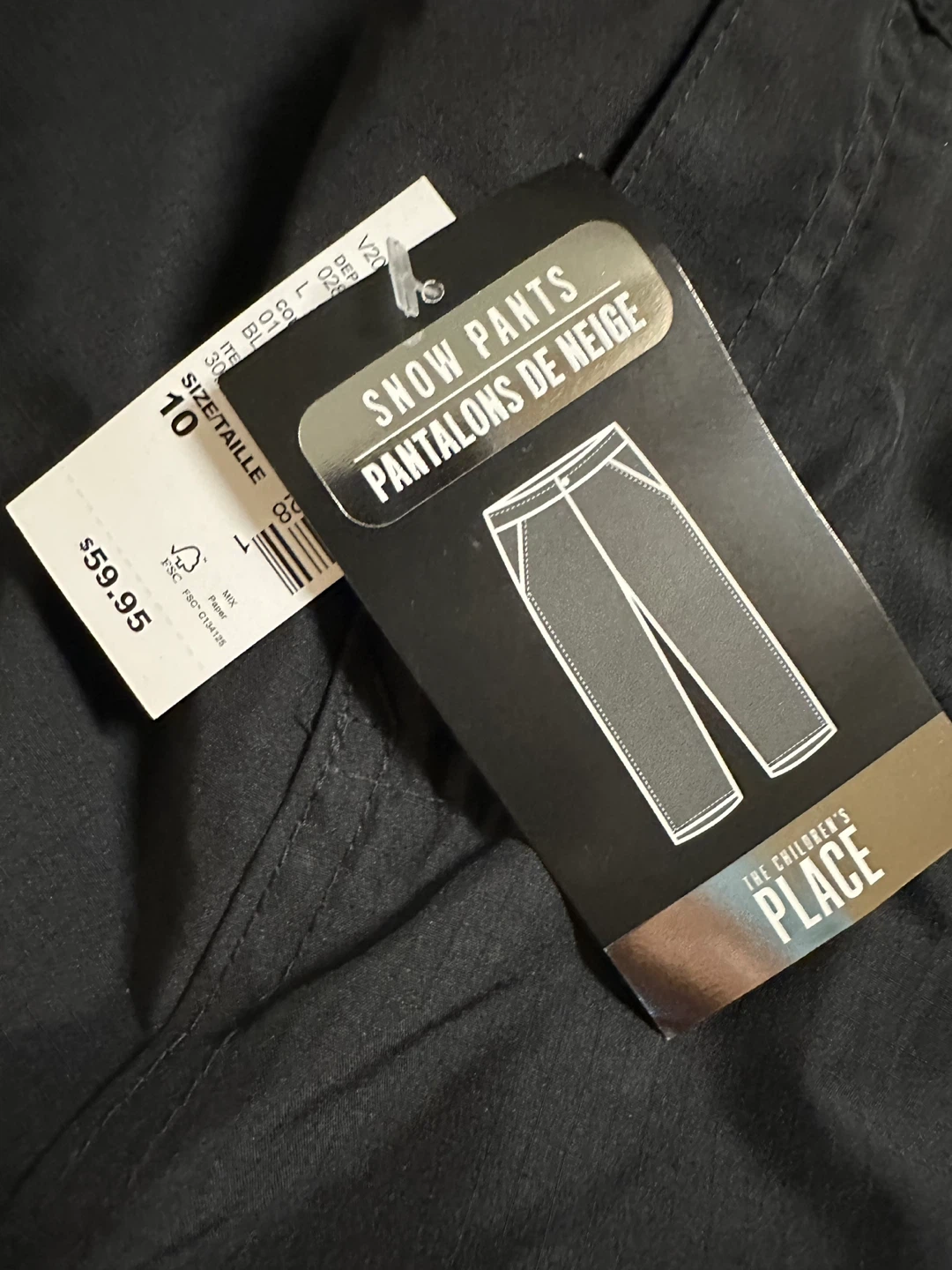 The Children's Place Black Snow Pants - Size 10 - photo 2