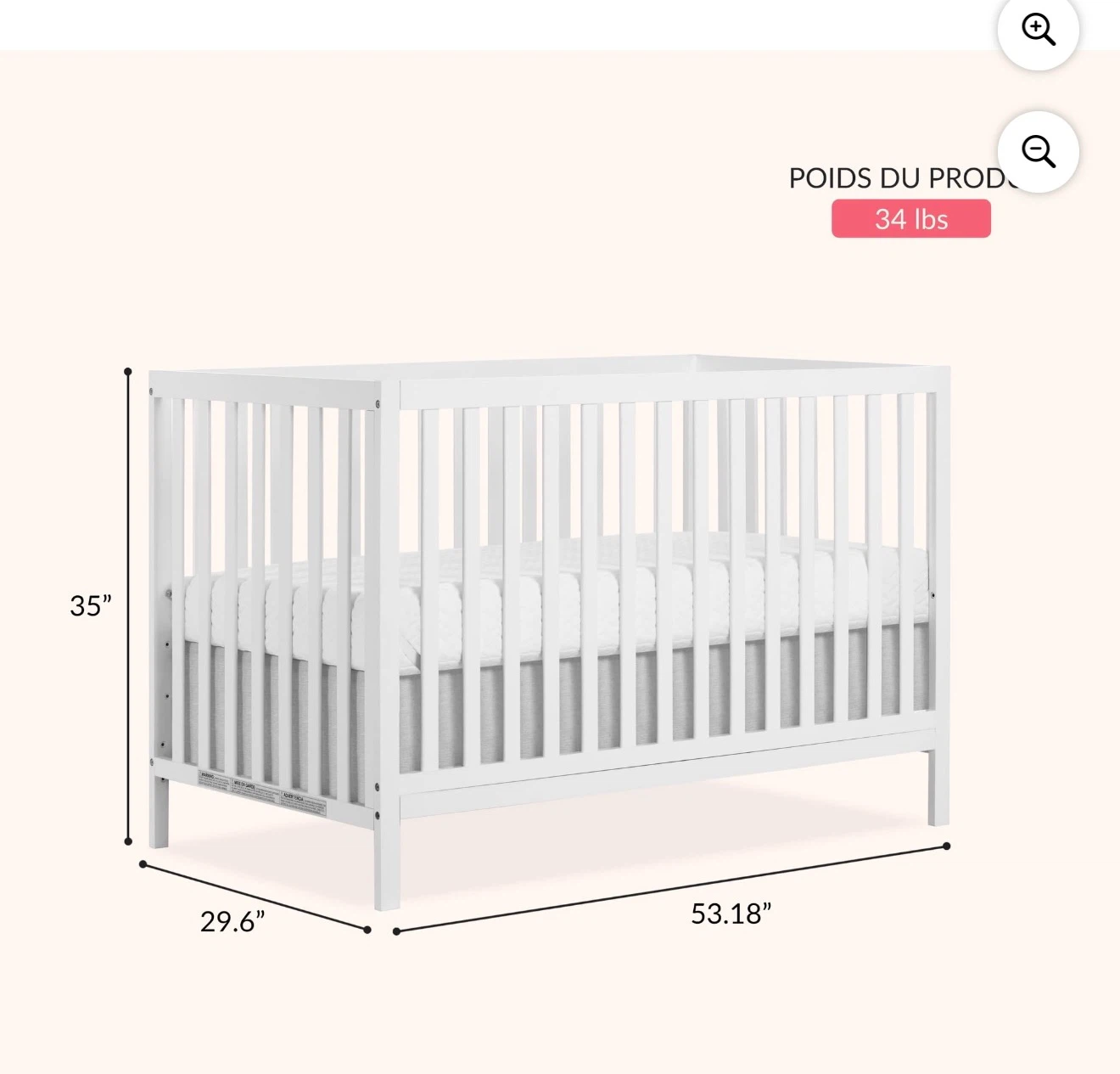 White Baby Crib - photo 2