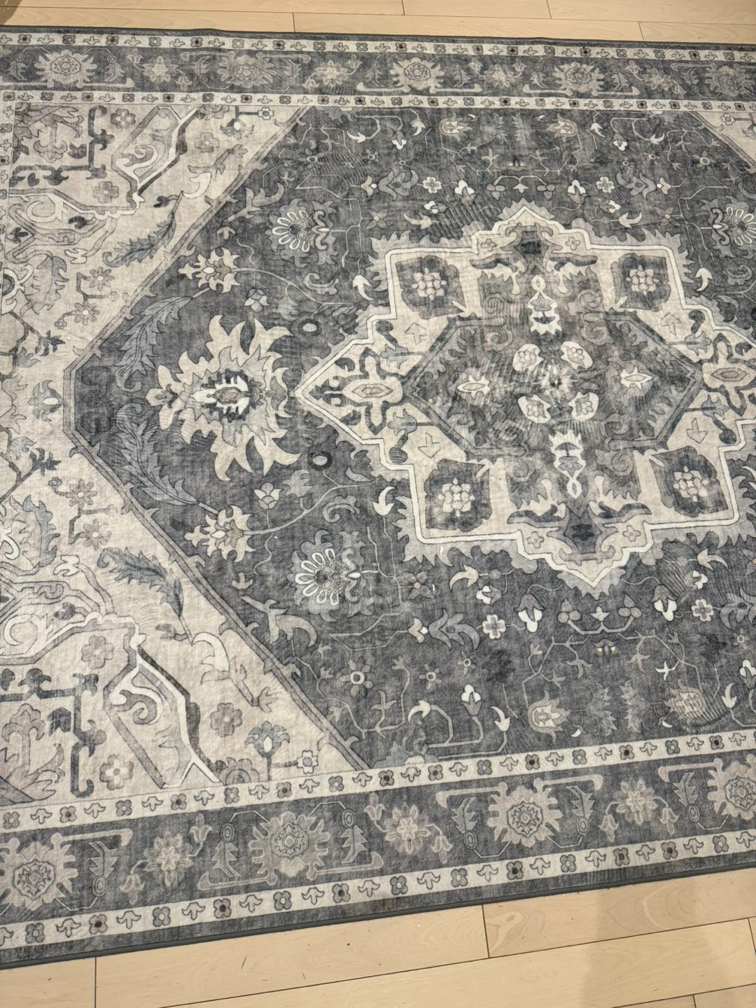 Ivory & Ash Grey Floral Area Rug - photo 5