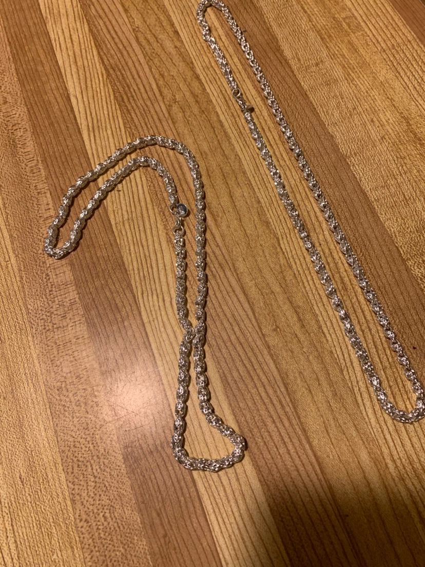 Set of two  925 silver chain necklaces