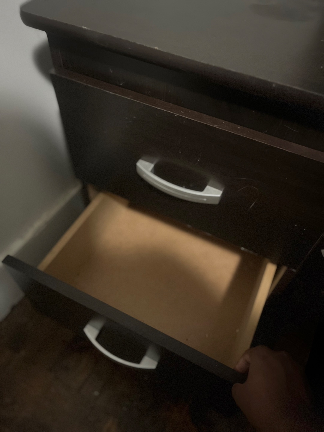Dark Brown 2-Drawer Bedside Table - photo 3