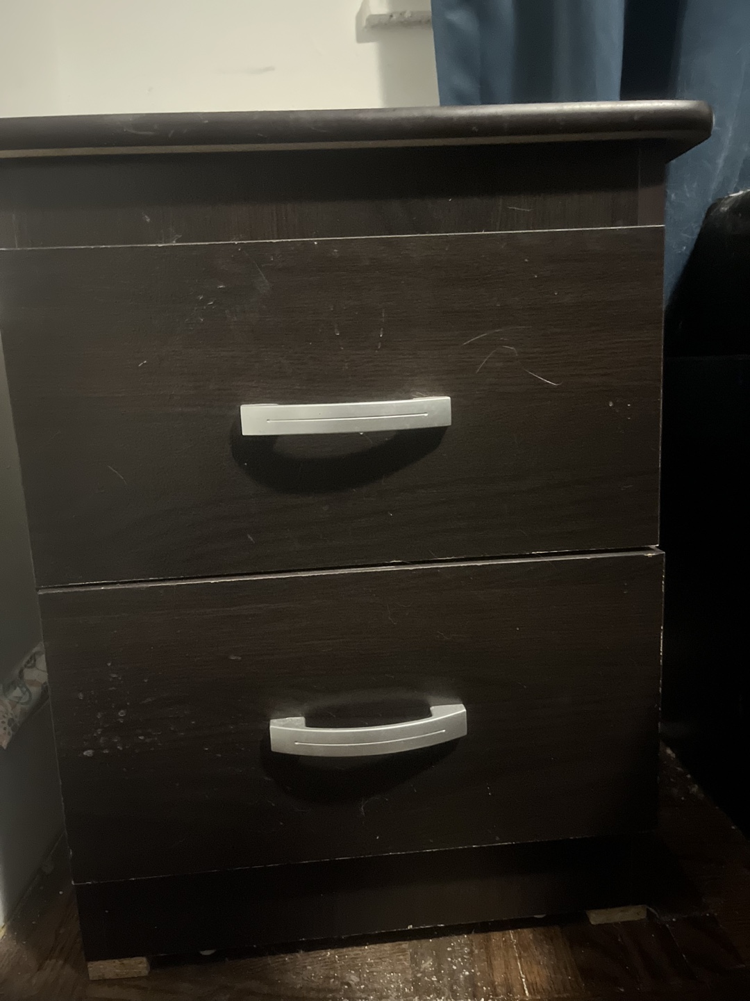 Dark Brown 2-Drawer Bedside Table
