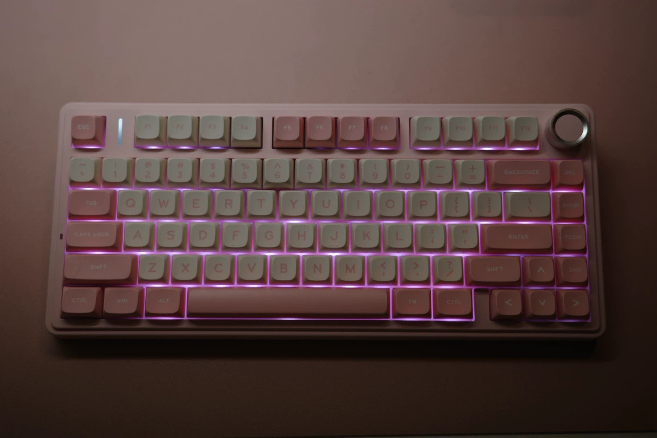 AULA F75 75% Wireless Mechanical Keyboard Pink Creamy Keyboard - photo 2