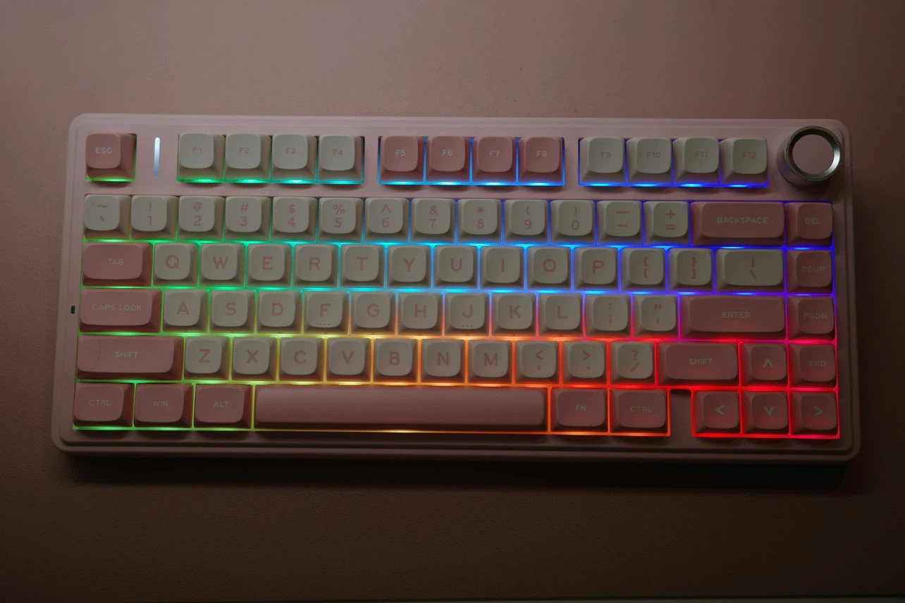 AULA F75 75% Wireless Mechanical Keyboard Pink Creamy Keyboard - photo 4