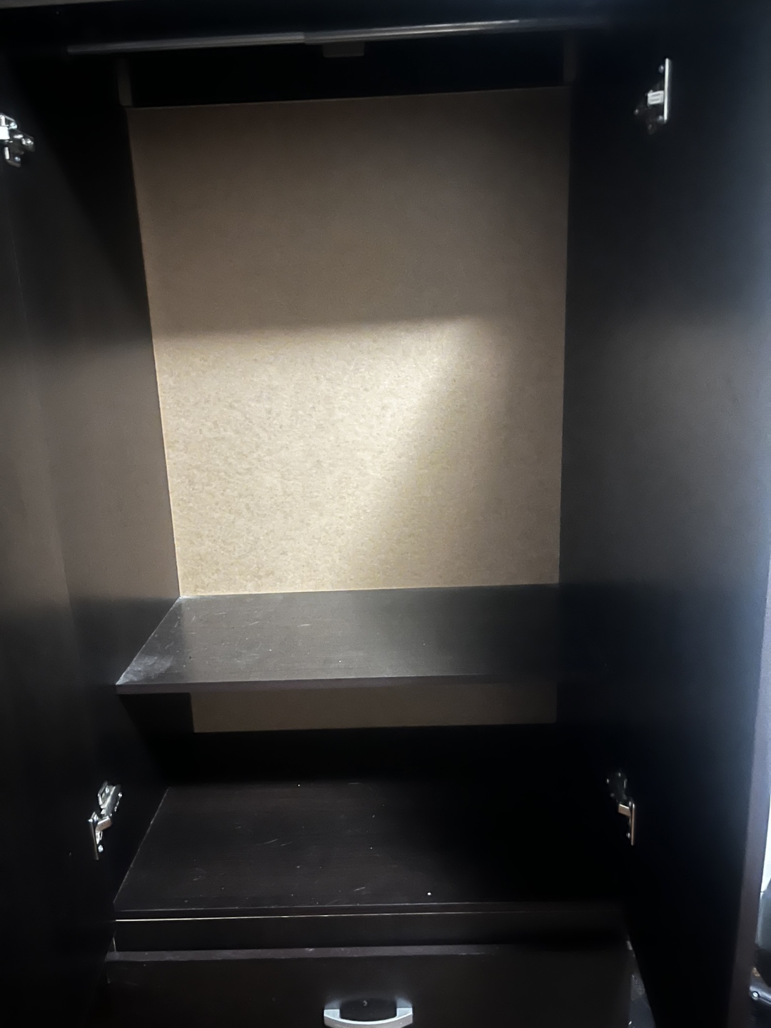 Dark Brown Wardrobe with Drawers