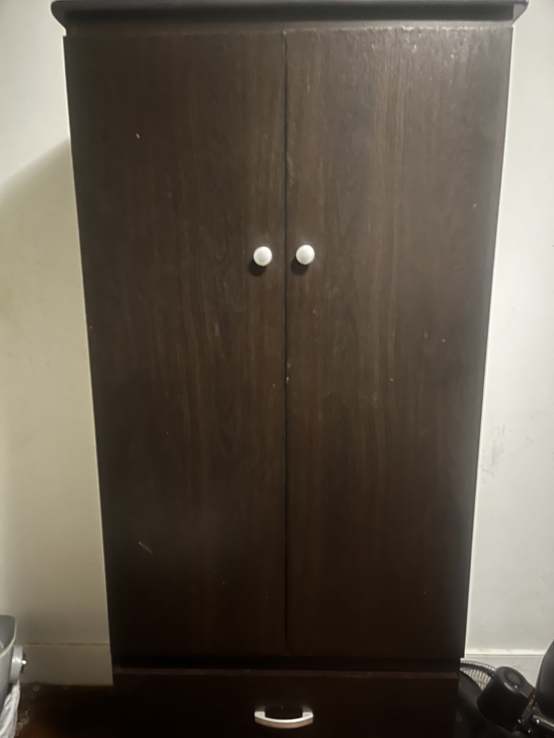 Dark Brown Wardrobe with Drawers - photo 3