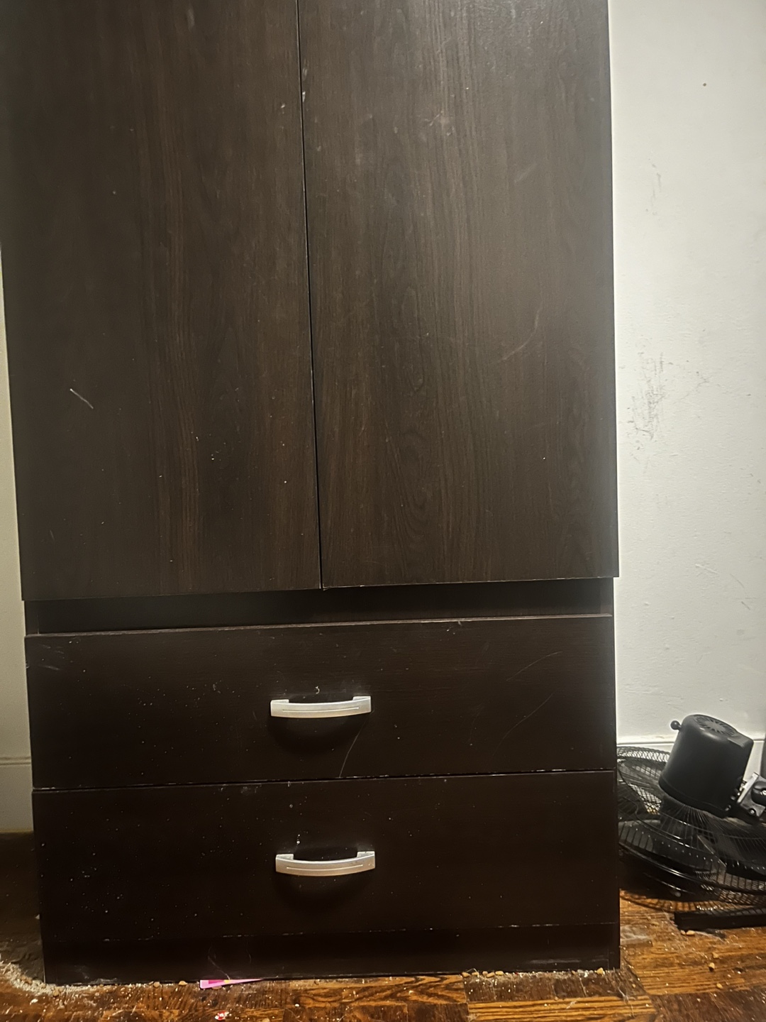 Dark Brown Wardrobe with Drawers - photo 2