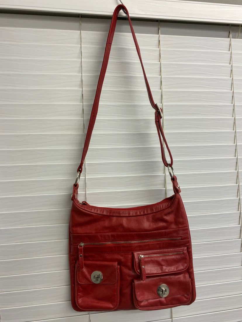 Vintage Danier red genuine leather shoulder bag - photo 3