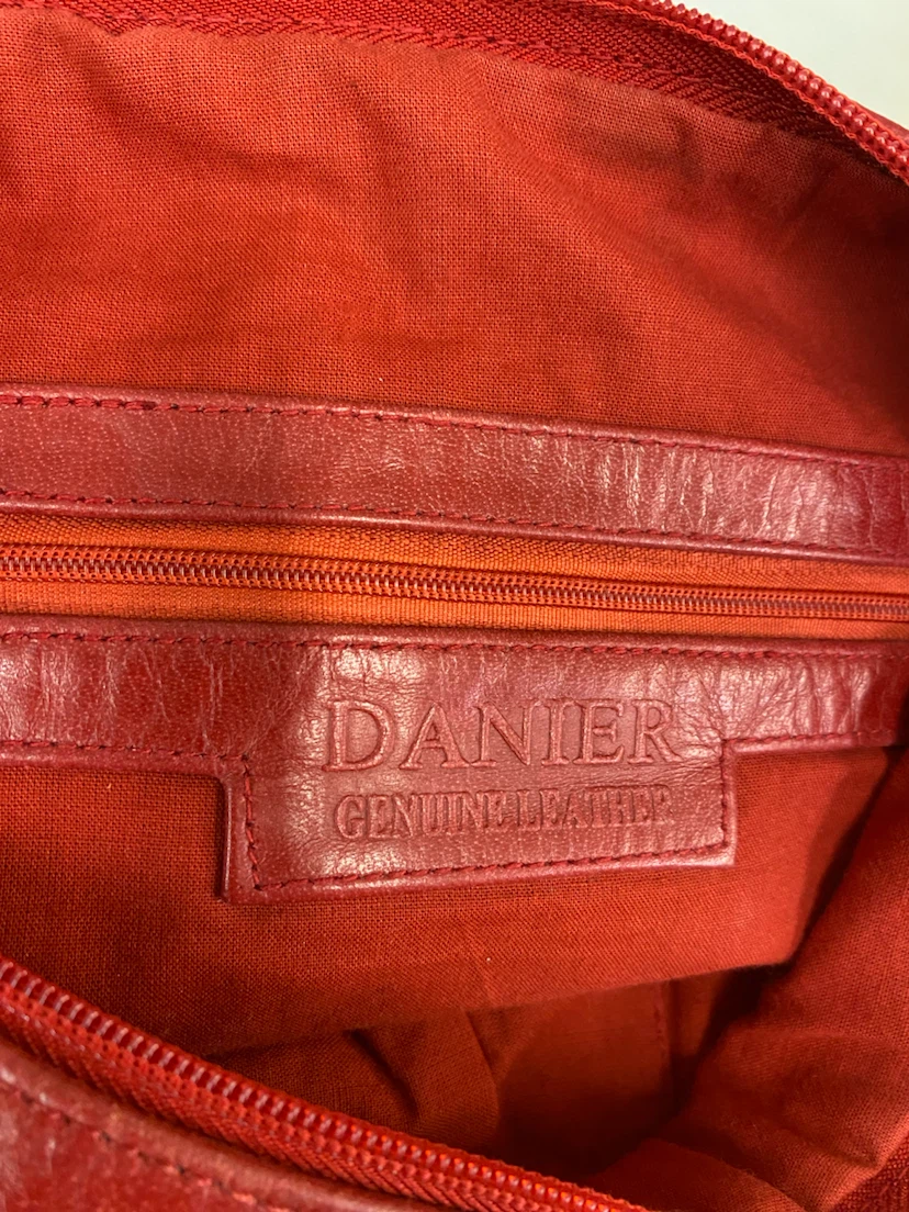 Vintage Danier red genuine leather shoulder bag - photo 4