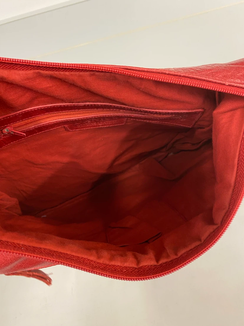 Vintage Danier red genuine leather shoulder bag - photo 5