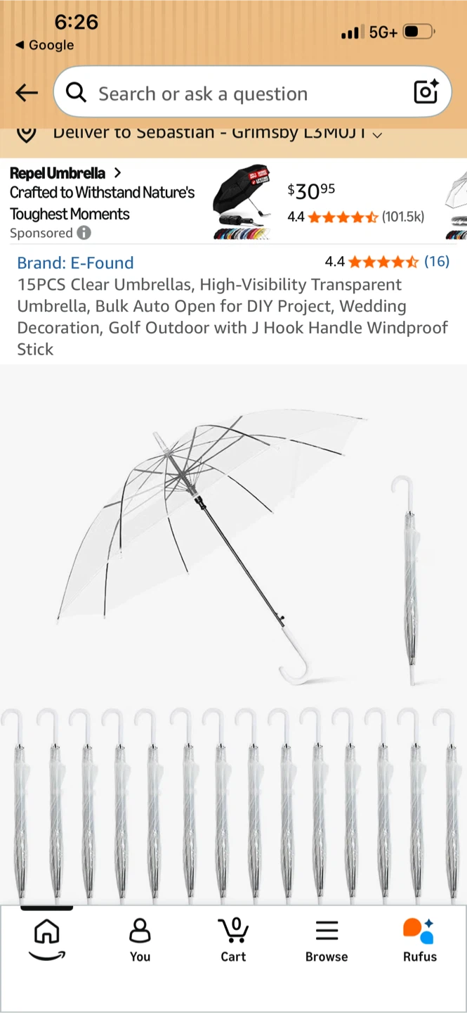 15 Clear Transparent Umbrellas ($5 per umbrella) - photo 2