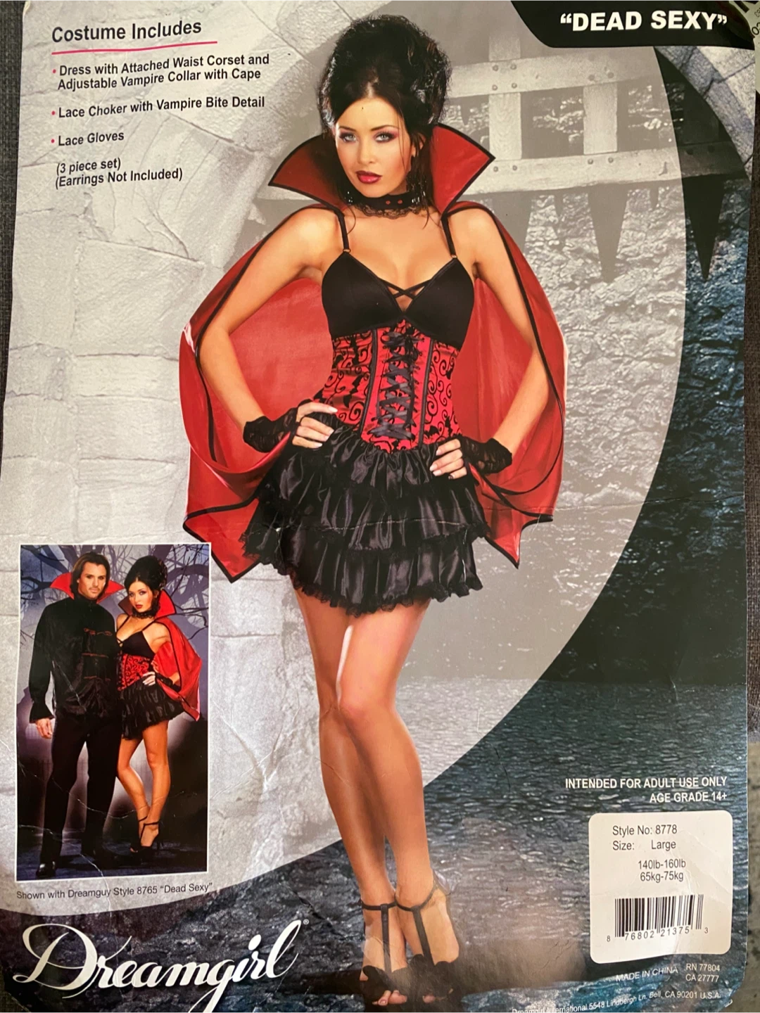 Dreamgirl Dead Sexy Vampire Costume Size Large