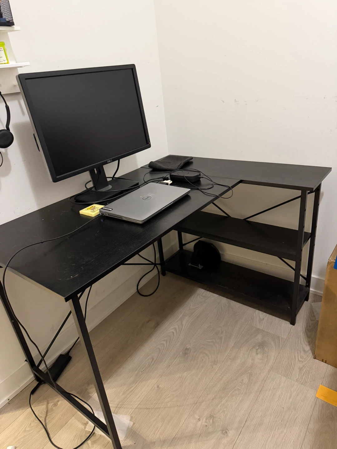 Black L-Shaped Computer Desk