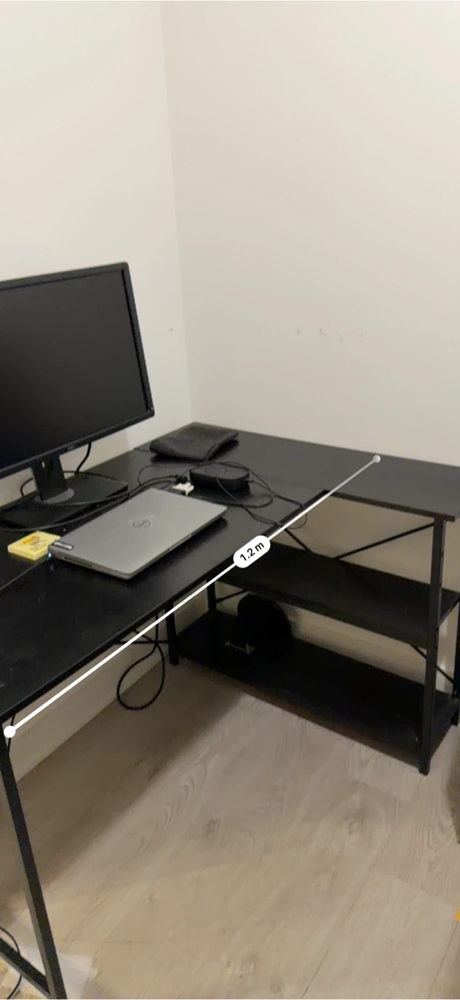 Black L-Shaped Computer Desk - photo 2
