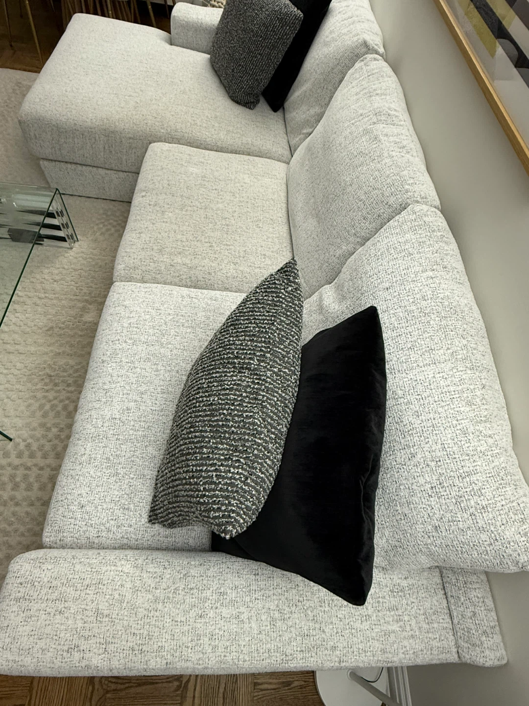 White/Gray 3+ Seater Sectional Sofa with Chaise - photo 4