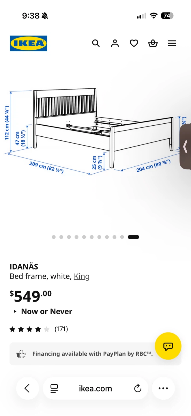 Ikea IDANAS king size bedframe - photo 2