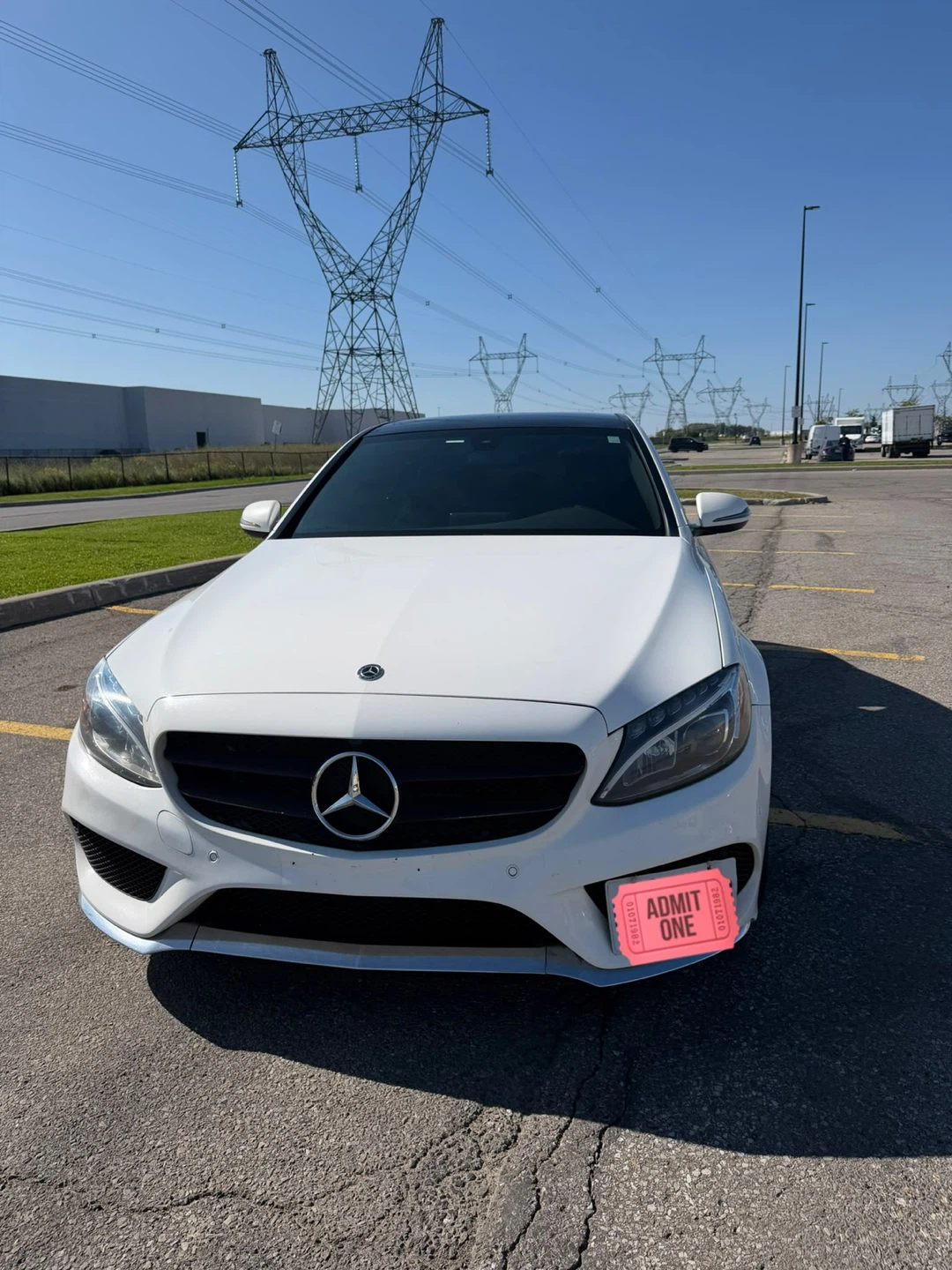 White Mercedes-Benz C300 AMG package