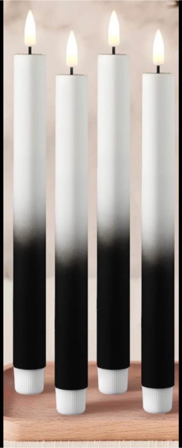 Set of 4 LED Ombre Taper Candles, 4 pcs, brand new
