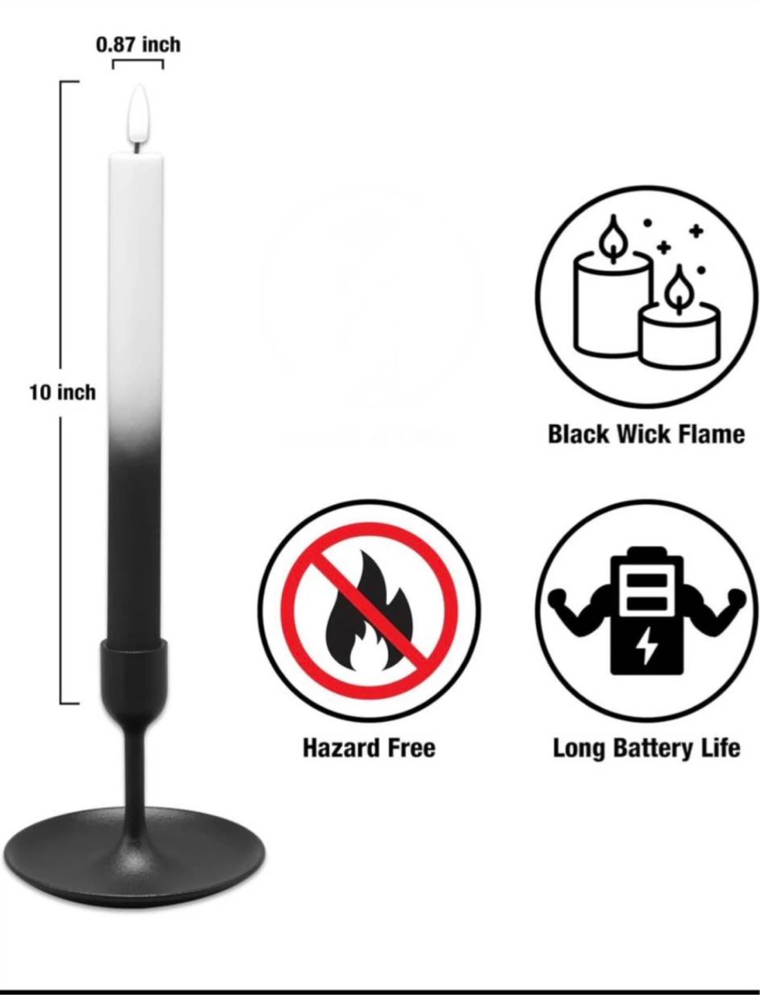 Set of 4 LED Ombre Taper Candles, 4 pcs, brand new - photo 5