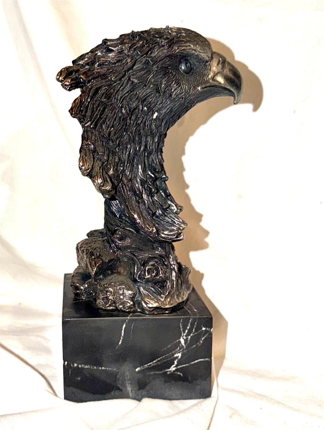 American bald Eagle sculpture on marble base