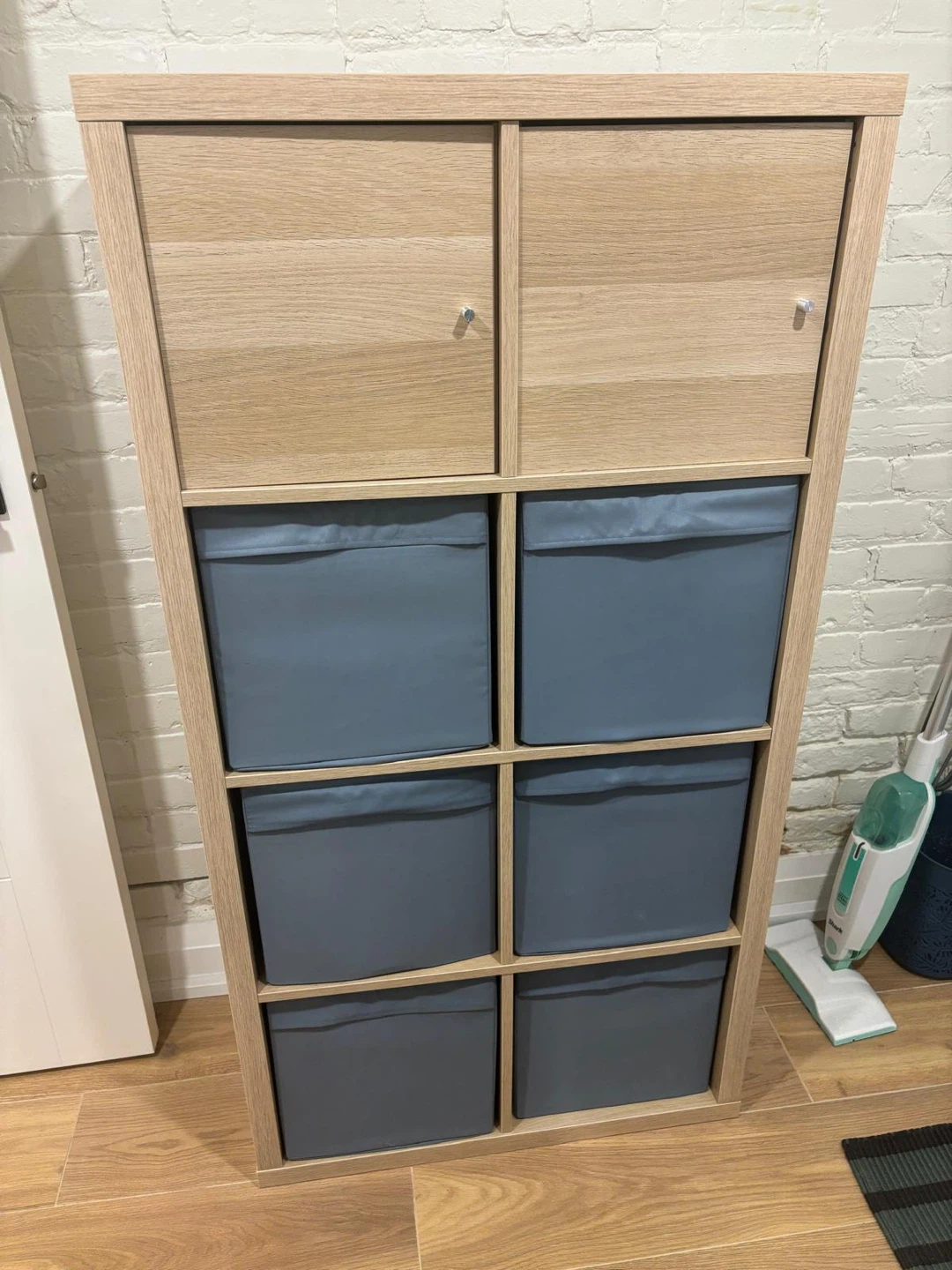 IKEA Kallax Shelving Unit with Doors and Bins - photo 3