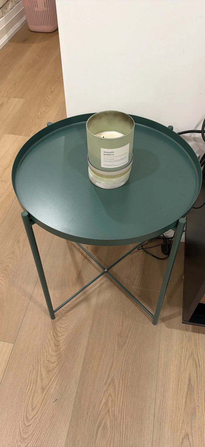 IKEA tray table Dark Green Metal Side Table