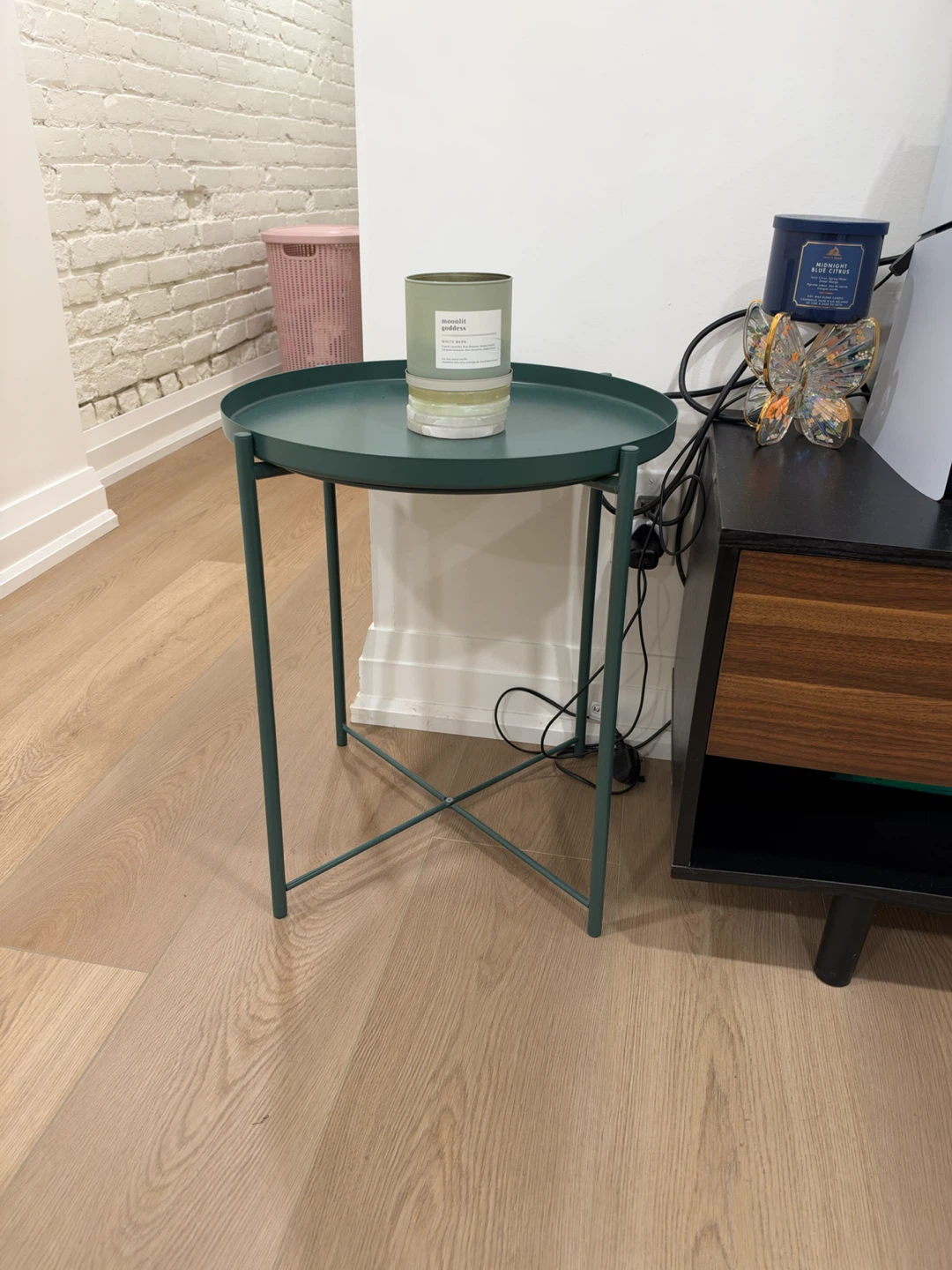IKEA tray table Dark Green Metal Side Table - photo 2