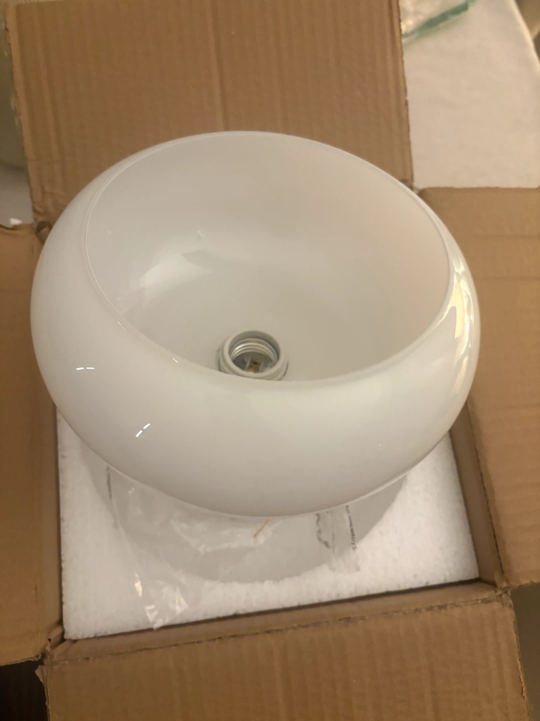 Modern Gold and Glass Flush Mount Light Fixture - photo 3