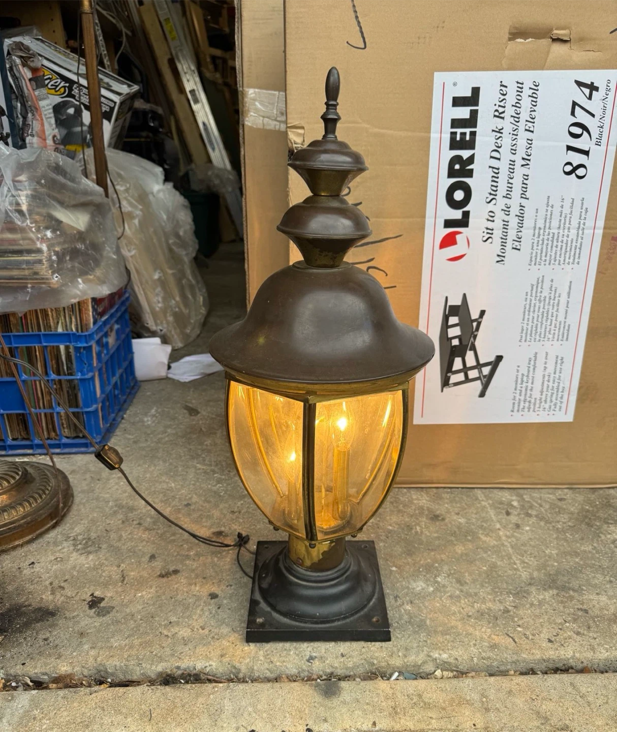 Vintage Style Brass and Black Outdoor Lantern - photo 4