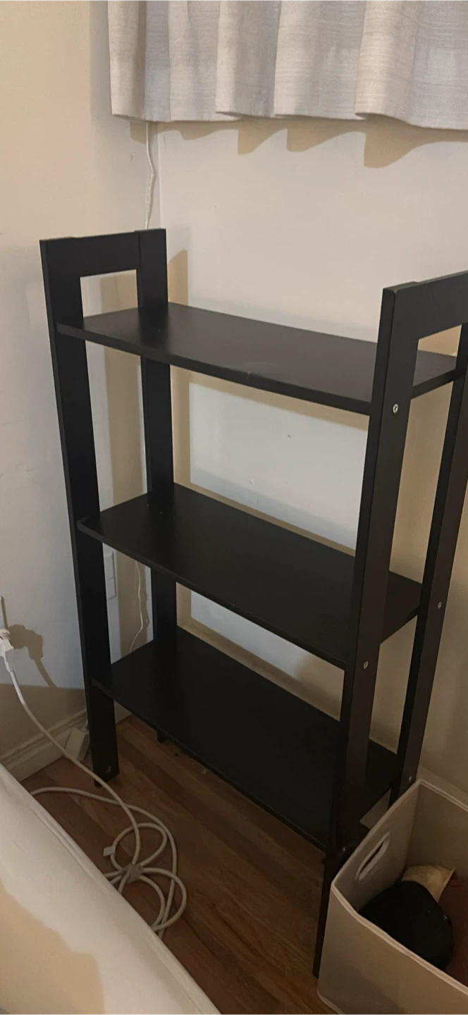 Freee Black 3-Tier Wooden Bookshelf