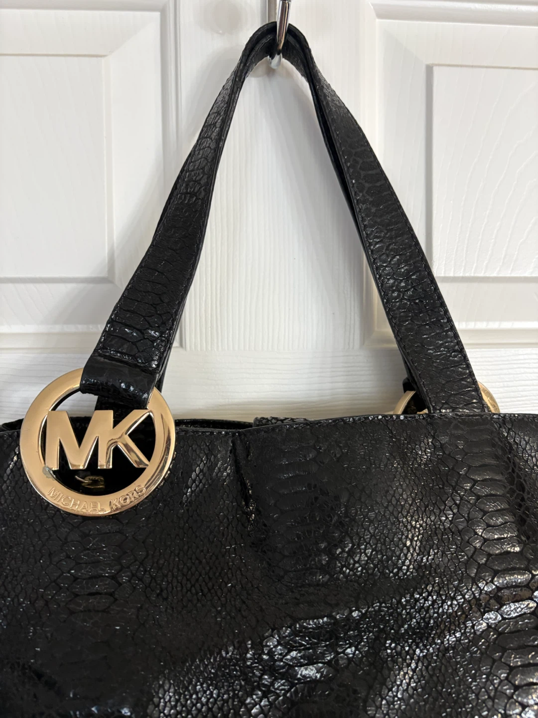 Michael Kors Fulton Python-Embossed Leather Hobo Bag - photo 2