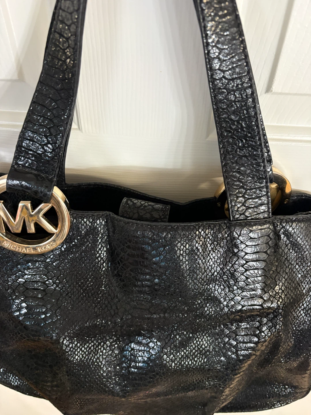 Michael Kors Fulton Python-Embossed Leather Hobo Bag - photo 5