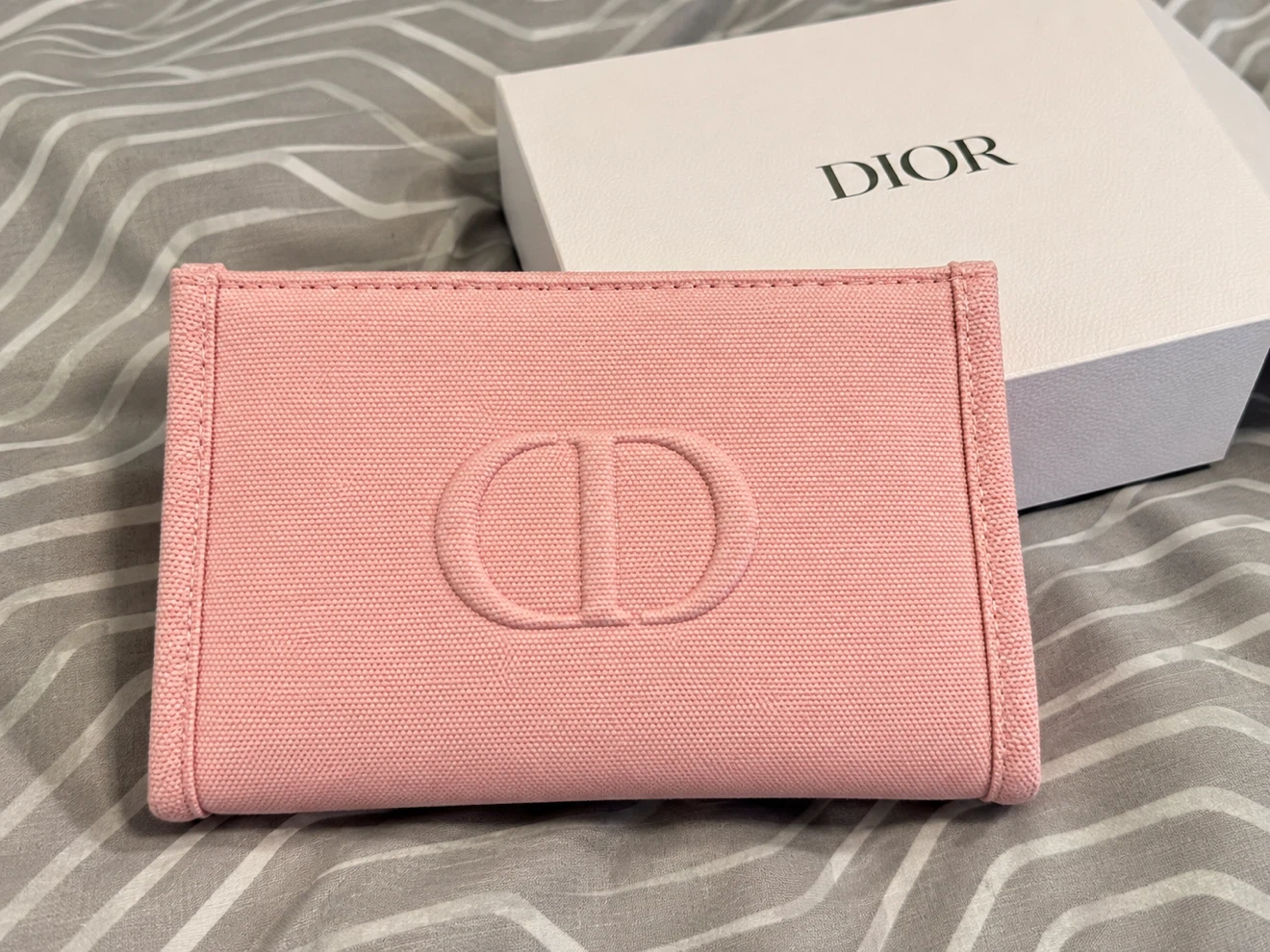 Christian Dior CD Pink Canvas Pouch