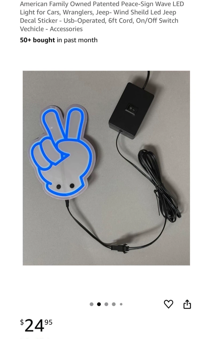 Peace-Sign Wave LED Light - photo 3