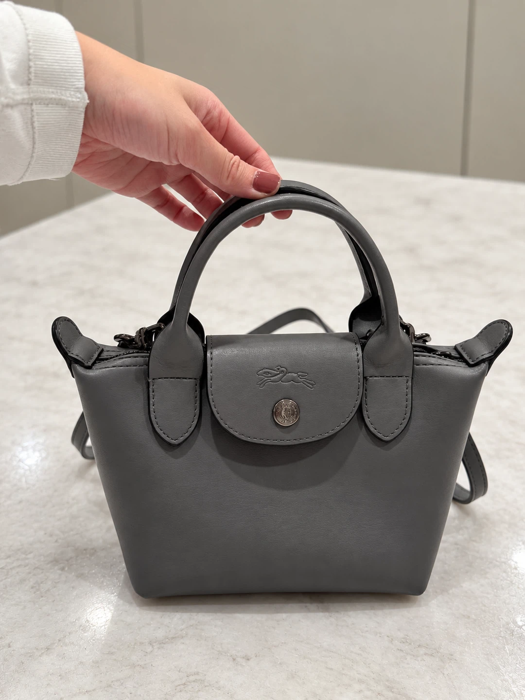 Longchamp Le Pliage Cuir XS Crossbody Bag